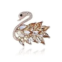 cristal swan broche bijoux de mode strass animal broche for femmes et filles oiseau broche décorer 1 pcs (color : 100 piece, size : champagne gold)