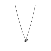 emporio armani collier pendentif emporio armani en acier inoxydable, couleur gris acier, incrusté de cristaux noirs, pour homme, egs3083060