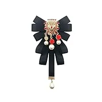 Épingles et broches à nœud papillon en tissu vintage adaptées aux accessoires pour femmes (couleur: doodle de dinosaure blanc 4) (d)