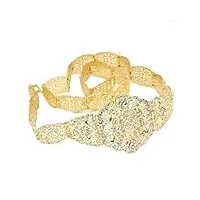 parure de bijoux de mariage en cristal avec ceinture marocaine dorée et argentée pour femme, strass en cristal