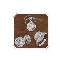 agréable jewelry set parure de bijoux pour femme avec collier, boucles d'oreilles et bague en oxyde de zirconium ovale et mystique pierres précieuses