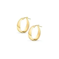 amberta boucles d'oreilles créoles Épaisses en argent sterling 925 pour femme: boucles d'oreilles créoles Épaisses en or pour femme 20 mm