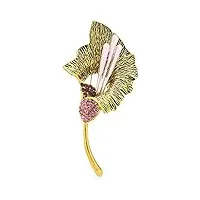 men accessory jewelry vintage rhinestone flower brooch pins women jewelry gift valentine's day present brooches for women (color : gold)