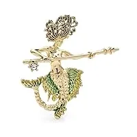 women's mermaid brooches for women unisex vintage fish lady party casual brooch pin gifts brooches for women