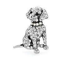 women's silver rhinestone dog brooches for women unisex lovely animal party casual brooch pins gifts brooches for women