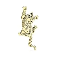 women's shawl clips vintage climbing wall cat brooches for women lady metal pet animal party casual brooch pin gifts brooches for women (color : bronze)
