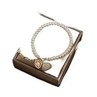 shell bracelet de perles de grain de riz d'eau douce femme 18k cristal bijoux à la main corde à la main for envoyer des cadeaux