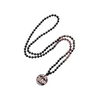 coai collier mala 108 perles onyx rhodonite pendentif donut femme homme