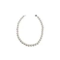 secret & you collier de perles d'eau douce rondes pour femme de 42 cm de long de perles rondes de 10 à 12 mm avec un nœud entre chaque perle.