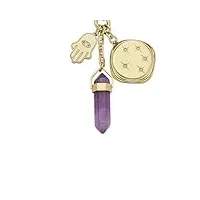 fossil - collier pendentif améthyste violet moderne et magique pour femme, jf04680710