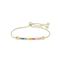 amberta lumini bracelet pour femme avec zirconium multicolore en argent sterling 925: bracelet zirconium pour femme plaqué or