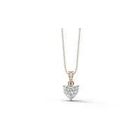 mooneye diamant moissanite en forme de cœur de 4,00 ct collier avec pendentif solitaire en argent sterling 925 pour femme., or rose vermeil