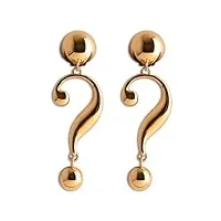 moschino femme double question mark boucle d'oreille gold