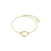 s.oliver 2037824 bracelet pour femme en argent sterling 925 17 + 3 cm, doré, livré dans une boîte cadeau, argent sterling, sans