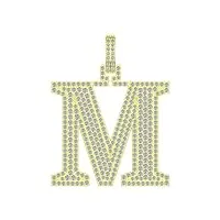 tishavi collier pendentif moissanite, 1,57 cts. or sur argent sterling 925 or sur lettre m collier pendentif en diamant synthétique avec chaîne
