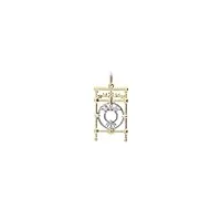 eguzkilore pendentif femme or première loi bicolore garde-corps de la coquille saint-sébastien - taille 22 mm - cadeaux originaux pour femme, 22mm, or blanc, pas de gemme