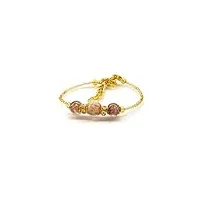 sospiri venezia - bracelet pour femme avec 3 perles en verre de murano, bracelet original, bijoux idéal pour cadeau, fabriqué en italie avec certificat (lilas)