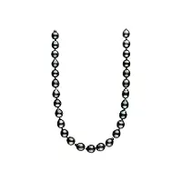 perorno collier authentique perles de tahiti de couleur foncée avec lustre très haut et taille 10-12 mm de diamètre avec fermoir en or 18 carats, 10-12 mm, perle, perle de tahiti