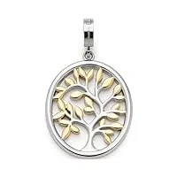 leonardo jewels pendentif clip&mix milo 023620 - en acier inoxydable - avec arbre de vie - bicolore - cadeau pour femme, eine größe, acier inoxydable, pas de gemme