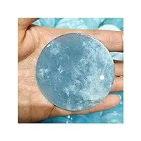 5-5.5cm naturel aigue-marine pierres précieuses brutes bleu trésor dessous de verre original quartz dalle parure produits en pierre précieuse décoration zjgidtem