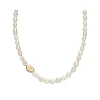 skagen agnethe pearl gold skj1824710 collier pour femme en acier inoxydable doré, length: 400+50mm, width: 11.8mm, acier inoxydable, pas de gemme