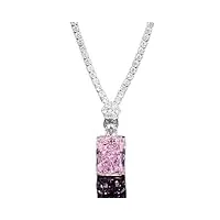 xqmart collier avec pendentif en argent sterling 925, chaîne en topaze et améthyste, 12x16mm, bijoux de mariage pour femmes, cadeau (rose)