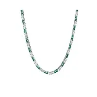 xqmart collier chaîne de tennis en argent sterling 925 avec pierres précieuses émeraude, bijoux de mariage pour femmes, cadeau