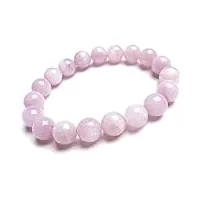 haoduoo bracelet 10mm naturel véritable oeil de chat violet kunzite pierre précieuse cristal perle ronde extensible femme hommes bracelet aaaaa