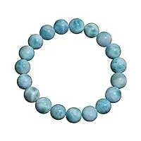 haoduoo bracelet 10mm naturel bleu larimar gemme eau motif cristal perle ronde bracelet aaaa
