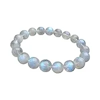 haoduoo bracelet 11mm bleu clair pierre de lune naturelle pierre précieuse cristal extensible perle ronde bracelet aaaa