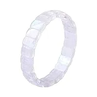 haoduoo bracelet véritable pierre de lune bleu clair naturel pierre de lune rectangle cristal perle femme bracelet jonc aaaa 11×7×5mm