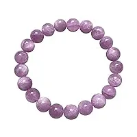 haoduoo bracelet 9mm naturel violet kunzite gemme cristal perle ronde bracelet extensible aaaaa