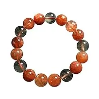 haoduoo bracelet véritable or naturel fraise quartz arusha pierre de soleil pierre de soleil pierre précieuse cristal bracelet de perles rondes 8mm