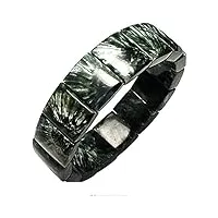 haoduoo bracelet véritable naturel vert séraphinite pierre précieuse cristal rectangle perle femme bracelet jonc aaaaa20x8mm