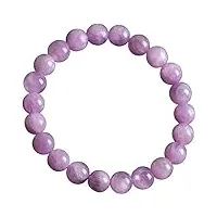 haoduoo bracelet 9mm violet oeil de chat naturel kunzite pierre précieuse cristal perle ronde bracelet femme lady aaaa