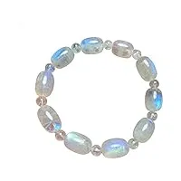 haoduoo bracelet femme authentique pierre de lune naturelle pierre précieuse cristal baril perle bracelet extensible 14×10mm