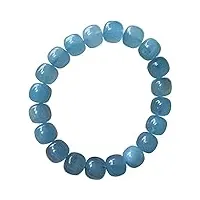 haoduoo bracelet femme véritable aigue marine bleue pierre gemme cristal perle bracelet 10mm