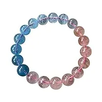 haoduoo bracelet véritable naturel bleu rose morganite gemme cristal perle ronde stretch femmes bracelet 8mm 9mm 10mm 11mm 12mm (color : as shown, size : 12mm)