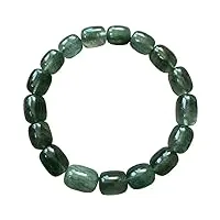 haoduoo bracelet brésil naturel vert rutile quartz pierre précieuse bracelet 11mm baril cristal perle bracelet femme homme