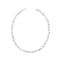 secret & you collier de perles d'eau douce cultivées pour femmes de perles baroques keshi de 43 cm de long - perles keshi de 9-10 mm avec un nœud entre chaque perle.