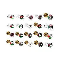 liuasmue lot de 1/5/10/15/20 broches pour drapeaux de la palestine, bijoux patriotiques, badges, cadeaux pour adultes et enfants, argent sterling