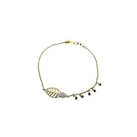 satfale jewellers bracelet en or jaune véritable 22 carats certifié estampillé pour femme/fille, or jaune, oxyde de zirconium