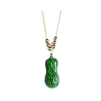 collier à pendentifs, collier de richesse feng shui collier de jade naturel for femmes collier pendentif à breloque amulette de jade vert collier de chaîne en or talisman bonne chance bijoux de médita