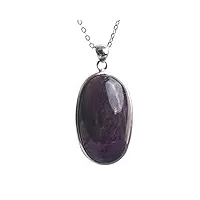 dsxjeznj natural stone pendant pendentif en argent avec pierres précieuses en sugilite naturelle violette 32x20x10mm