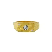 satfale jewellers bague pour homme en or jaune véritable certifié 22 carats avec plusieurs pierres, or jaune, zircone cubique