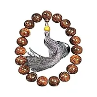 bracelets, bracelet de richesse bracelet en bois for hommes et femmes, 19 pièces bracelet de perles de 30 mm perles de prière en bois de santal rouge for hommes bracelet en bois élastique consacré par