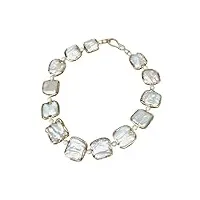 voggwbmq collier ras du cou plaqué or for femmes, 18.5 pouces, perles carrées blanches, style vintage de luxe for femmes
