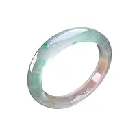 zyoqyg bracelet jonc en jade pour femmes et filles sculpté à la main en jade floral blanc, cristal transparent et porte-bonheur, 60, pierre, jade de grade a
