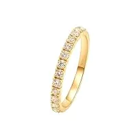 stfery bague en or 750 pour femme, 0,4 carat, moissanite, ronde, bague de fiançailles, diamant créé