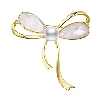 broche en perles d'imitation pour femme, épingle à revers, épingle à châle, épingle à collier de qualité supérieure, épingles à poitrine élégantes, clips de collier (or 4,3 x 4,3 cm)